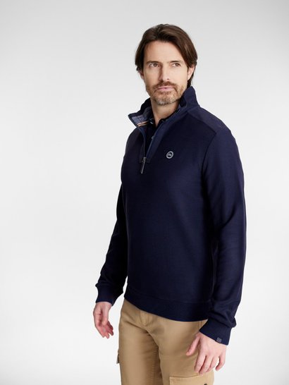 Pull Homme Col Camionneur Marine