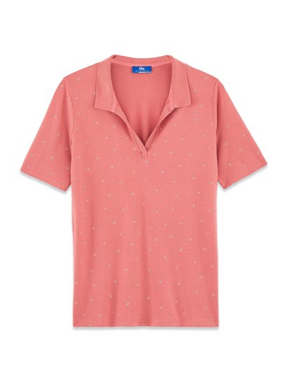 Polo Femme A Motif Modal Orange