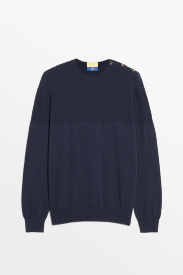 Pull Homme Tricot Eco Conçu Marine