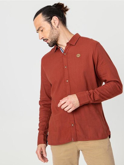 Chemise Homme Manches Longues Rouille
