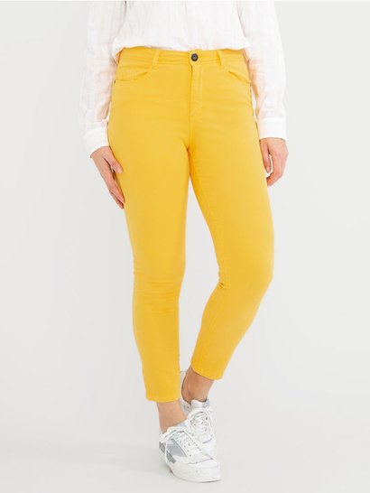 Pantalon 7/8 Femme Coton Jaune