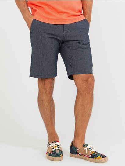 Bermuda Homme Rayé Marine