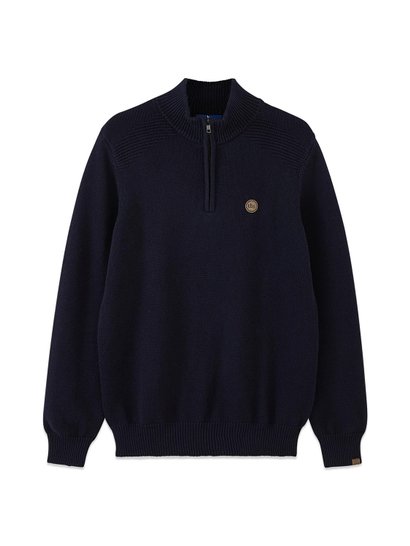 Pull Homme Col Camionneur Marine