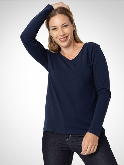 Tee-Shirt Femme Coton et Polyester Recyclés Marine