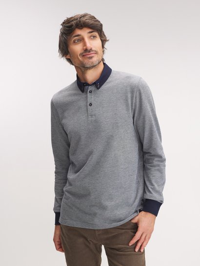 Polo Homme Manches Longues Gris