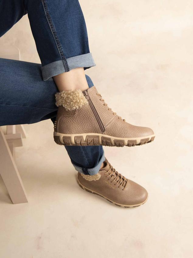 Bottines Femme Doublée Textile Cuir Sediment JANISSA