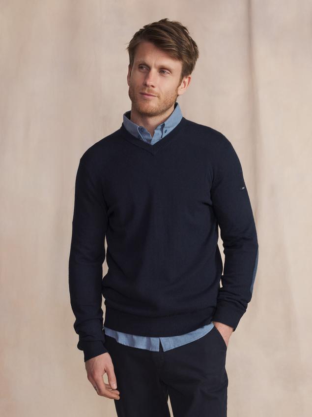 Pull Marine Manches Longues Bleu MALIKVER