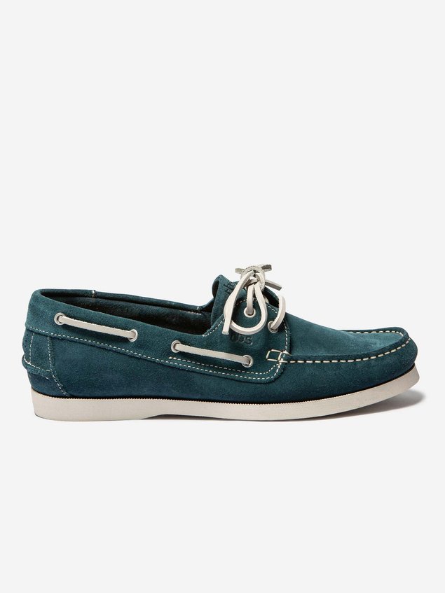 Chaussures Bateau Homme Cuir Velours Bleu