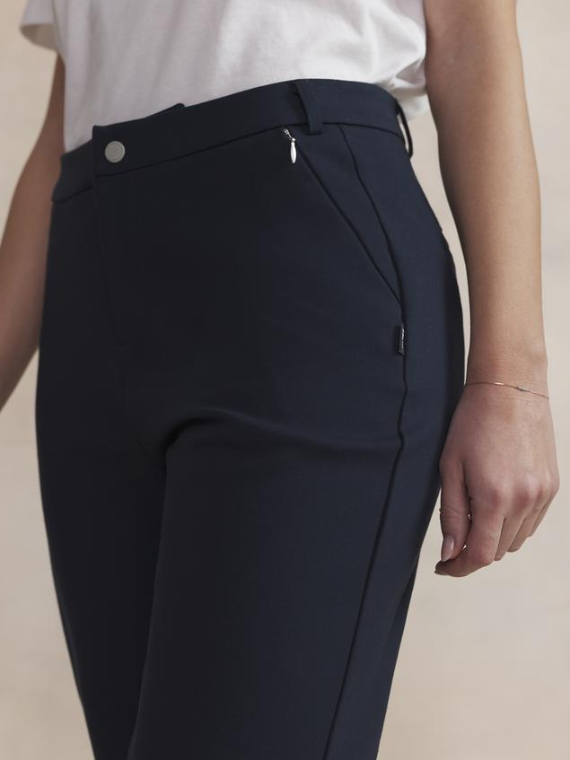 Chino Femme Stretch Poches Zippées Marine SILVIPAN