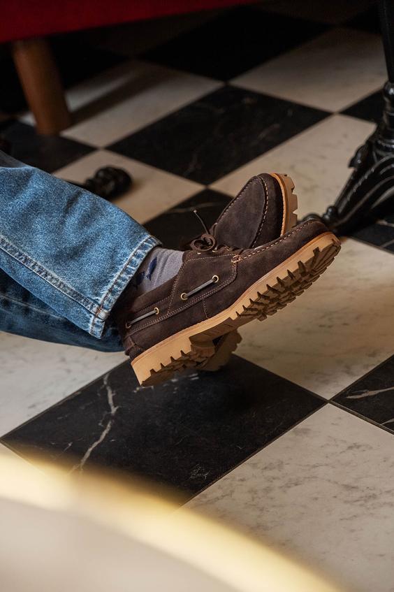Chaussures Bateaux Homme Cuir Cafe RAYNOLD