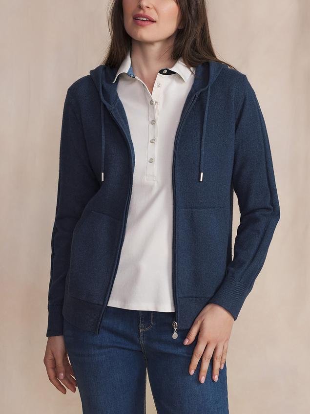 Gilet Femme Coton Laine Bleu ENOLAGIL