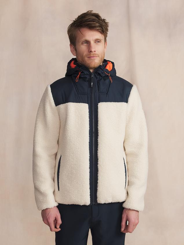 Sweat Sherpa Manches Longues Blanc LORISZIP