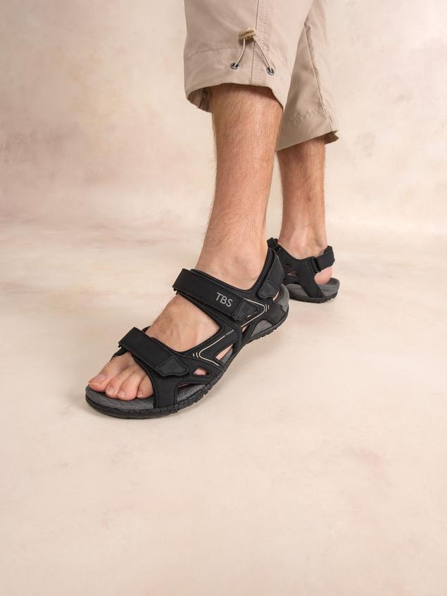 Men's flat sandals Black TREKMON