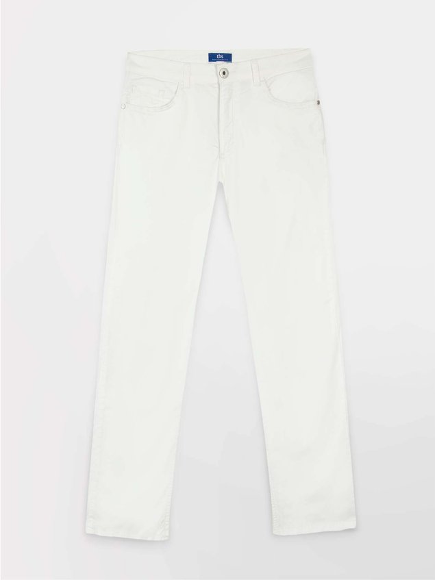 Pantalon Femme 7/8 Coton Stretch Blanc