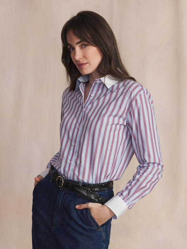 Chemise Chambray Manches Longues Bleu EMMIECHE