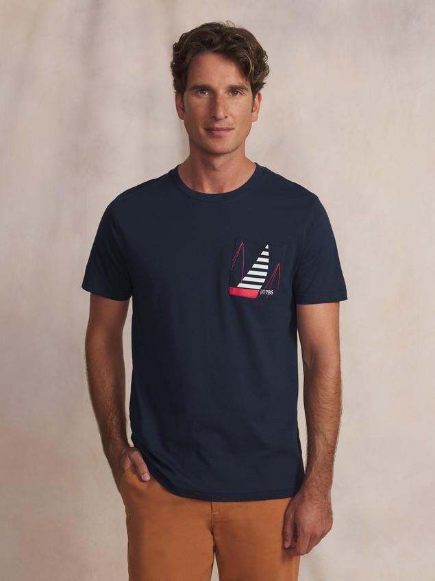 Tee-shirt en maille homme navy DANISTEE