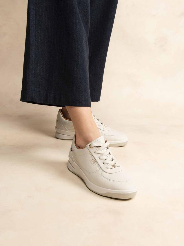 Baskets Cuir Femme Fabriquées en France Blanc BRANILY