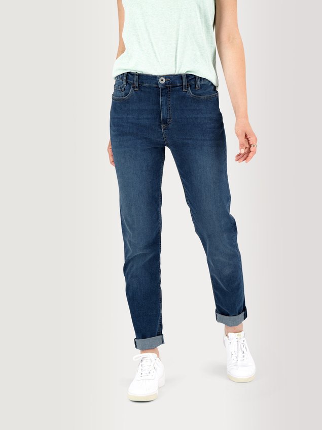 Pantalon Femme En Jean Ceinture Elastiquée Coton Recyclé