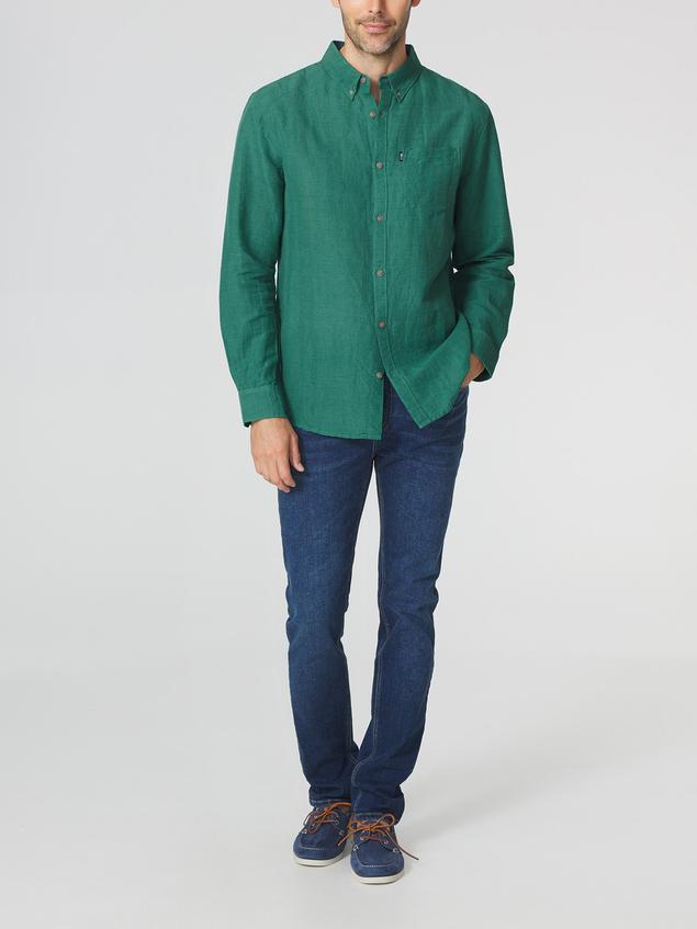 Chemise Homme Coupe Confort Lin/Coton Vert LYNERCHE