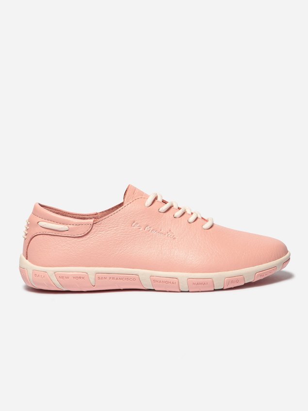 Tennis Femme Confort Cuir Rose Clair JAZARU