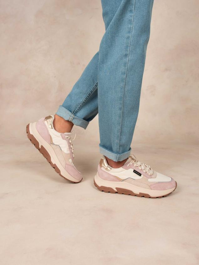 Running femme beige et rose JAZONNE