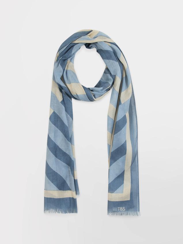 Foulard Femme Rectangulaire Bleu CLEOFOU