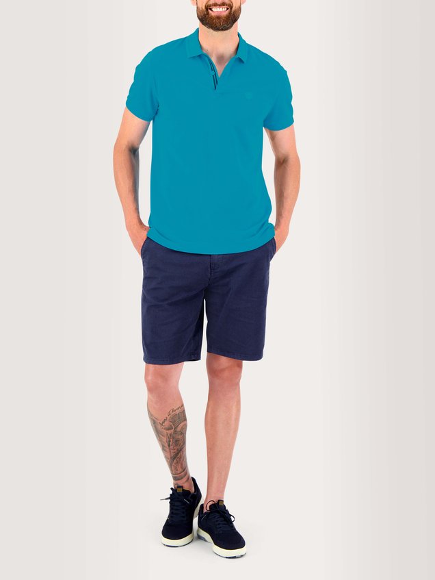 Polo Homme Manches Courtes Coton Turquoise