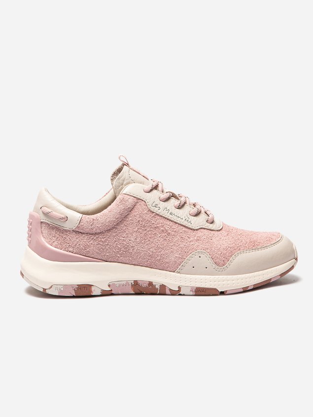 Baskets Femme Cuir Velours Long Vieux Rose JAZZFEU