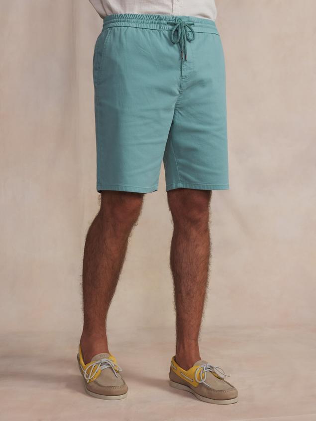 Bermuda homme vert Coton lin FILEPBER