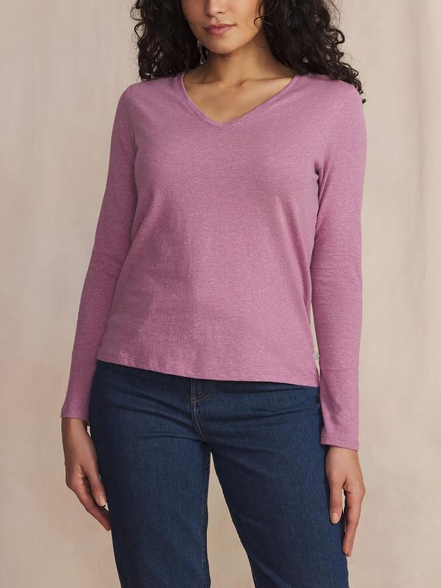 Tee Shirt Femme Manche Longues Coton Rouge ADINALON