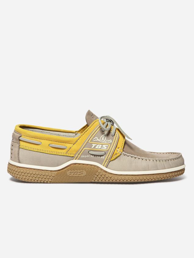 Chaussures bateau homme beige et mimosa GLOBEK