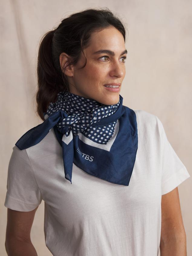 Foulard femme vichy marine ANNAFOU