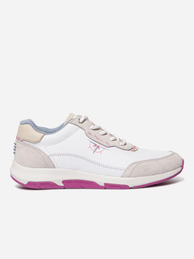 Women's running shoes White and Fuchsia JAZFOIL