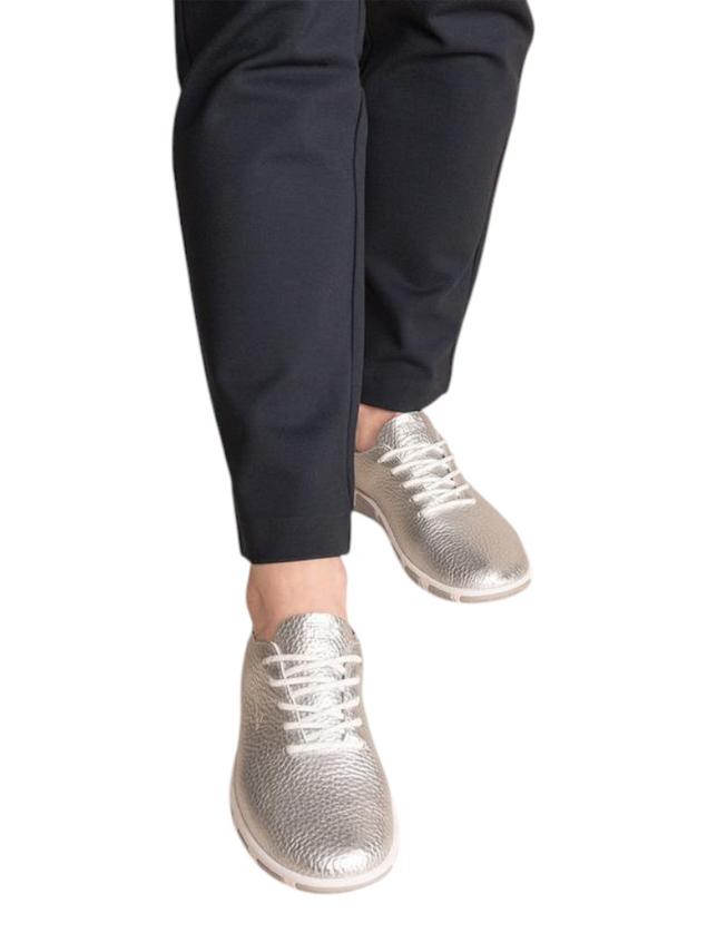 Tennis Femme Confort Cuir Gris JAZARU