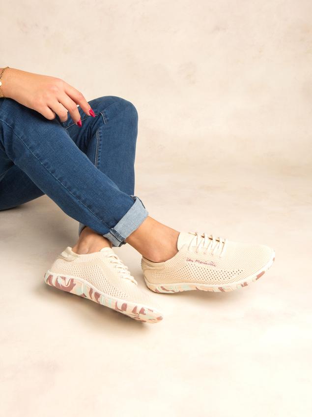 Women's Comfort Recycled Textile Ecru Sole Multicolor Sneakers JAZARIA