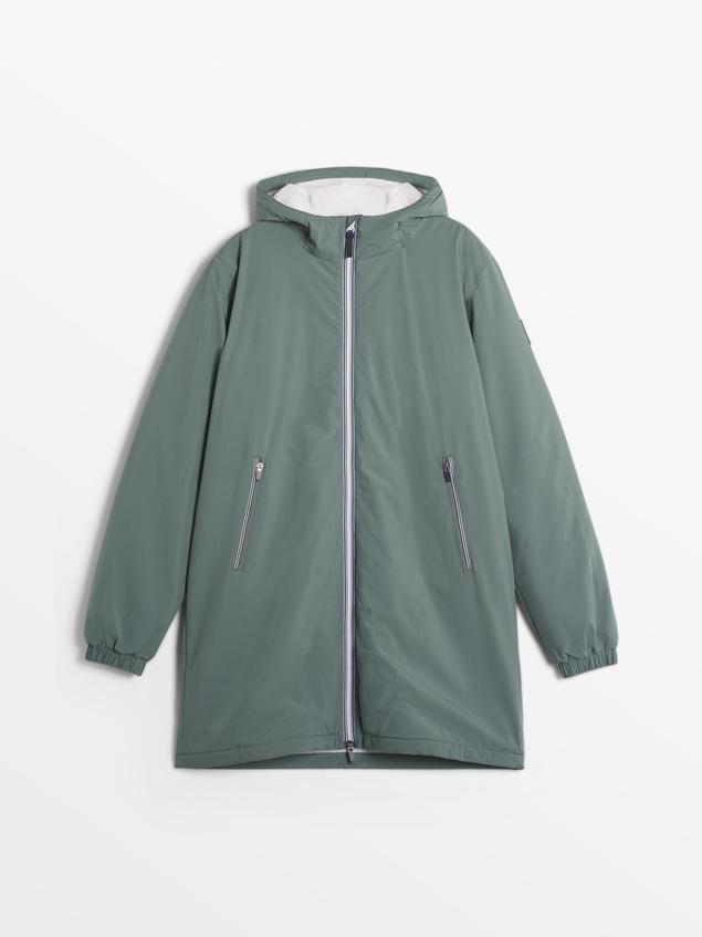 Veste Mixte  Longue Chaude et Imperméable Vert