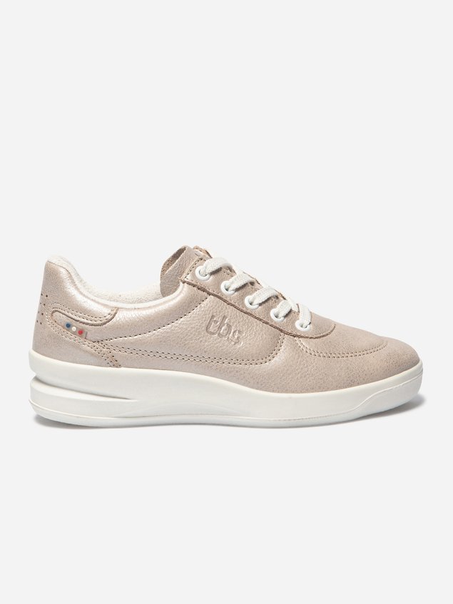 Baskets Femme Confort Dessus Cuir Champagne