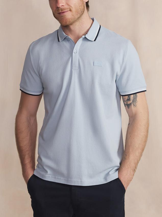 Polo Homme Fentes Côtés Coupe Ajustée Bleu YVANEPOL