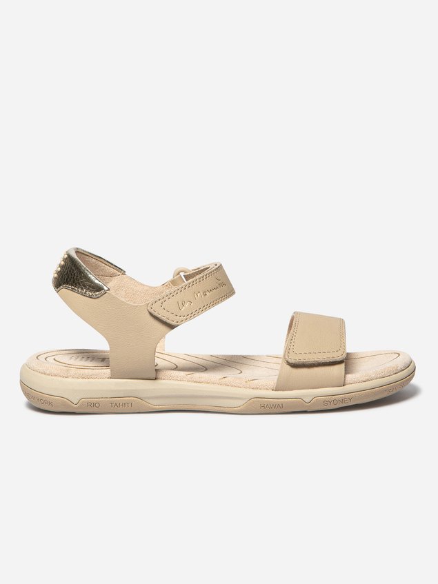 Sandales Femme Légères Cuir Beige