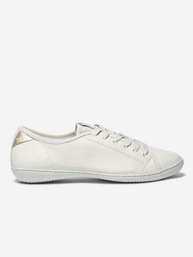 Tennis Femme Cuir Fabrication Européènne Blanc et Coloris Or CERRISE