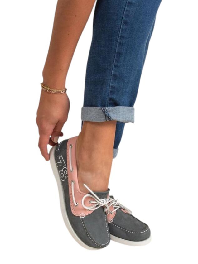 Chaussures bateau femme saphir et rose PHINN