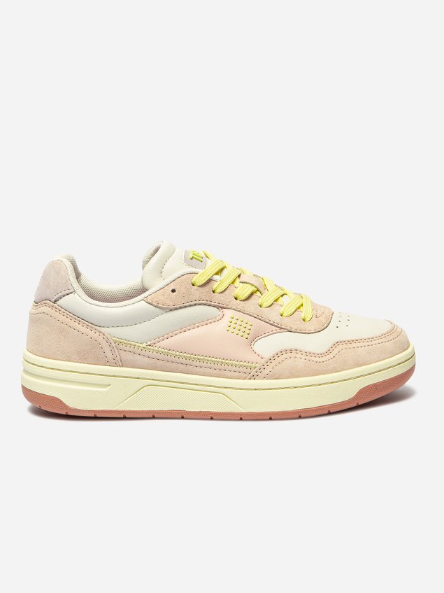 Tennis Femme Cuir Nubuck Rose ALMERIA