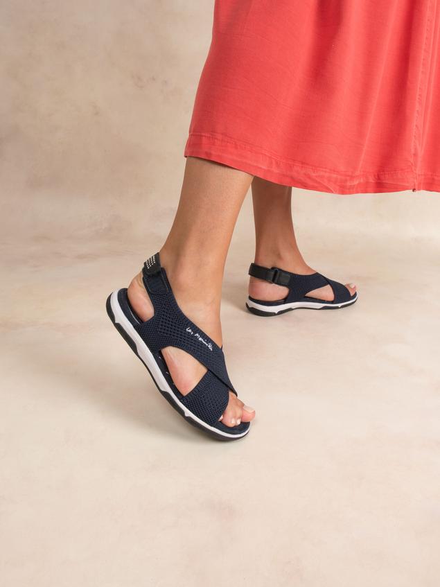 Sandales Femme Légères Textile Recyclé Marine