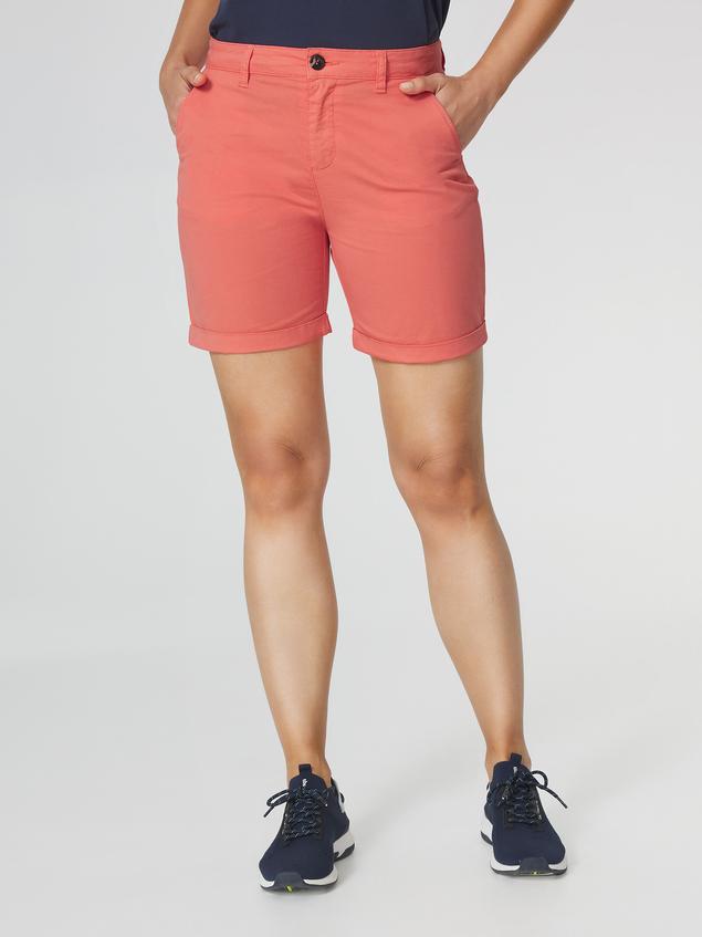 Bermuda Femme Ceinture avec passants Rouge SANTABER