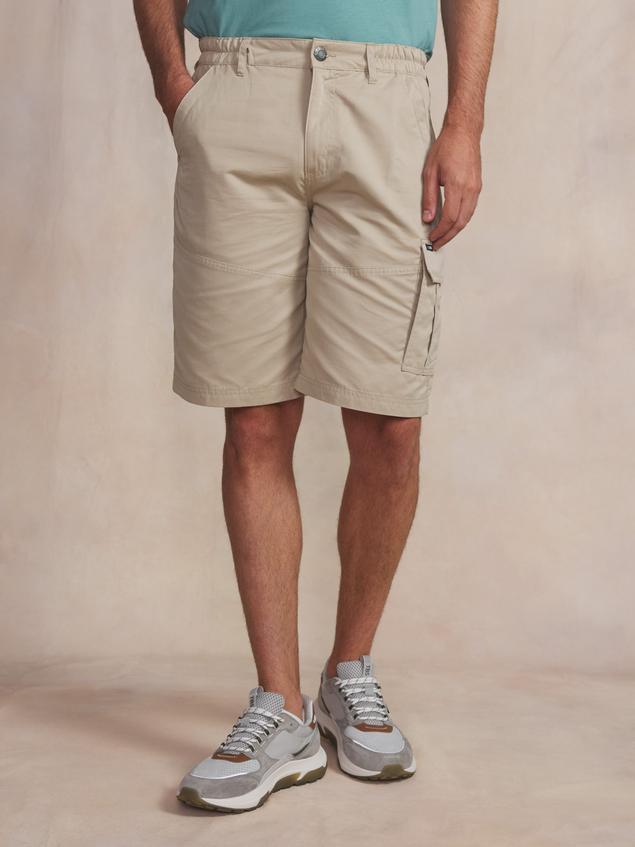 Bermuda Homme Ceinture Semi-élastiquée Beige FUPPABER