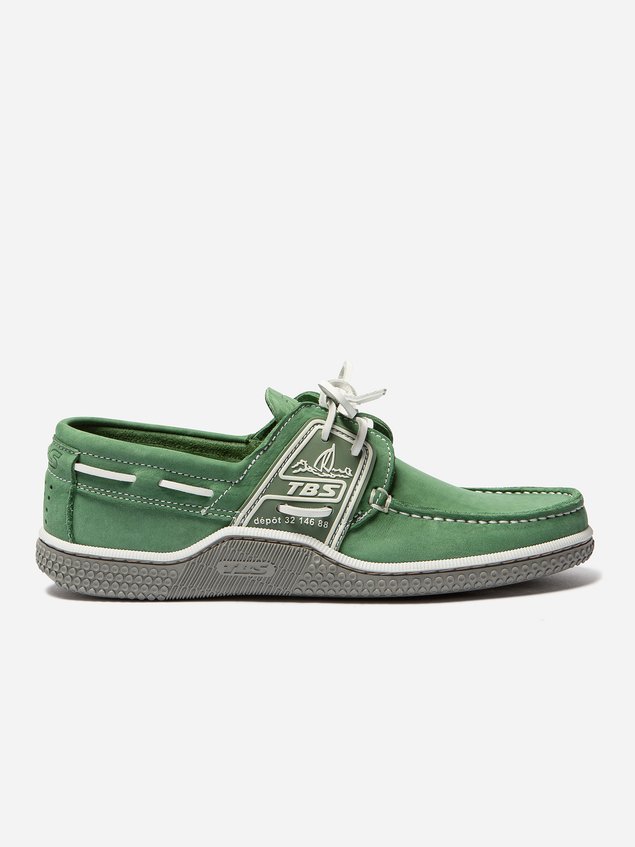 Chaussures Bateau Homme Cuir Nubuck Vert