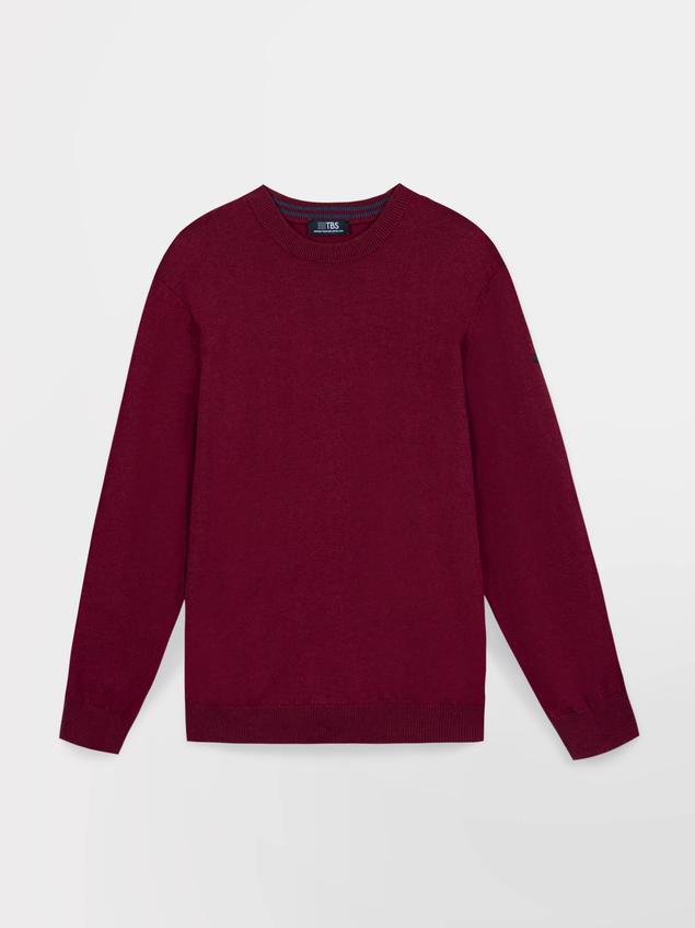 Pull Homme Col Rond Laine Coton Marine MALIKRON