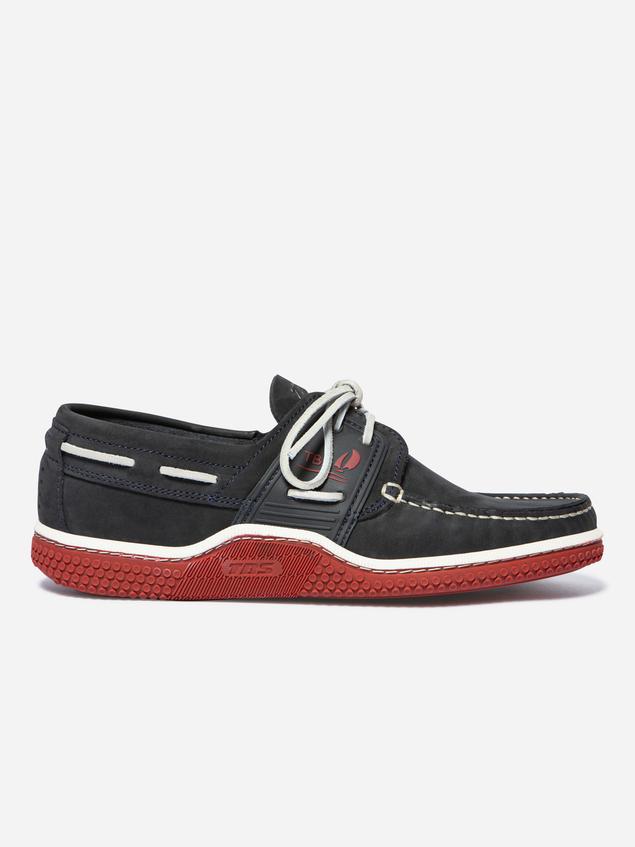 Chaussures bateau homme navy et rouge GLOSAIL