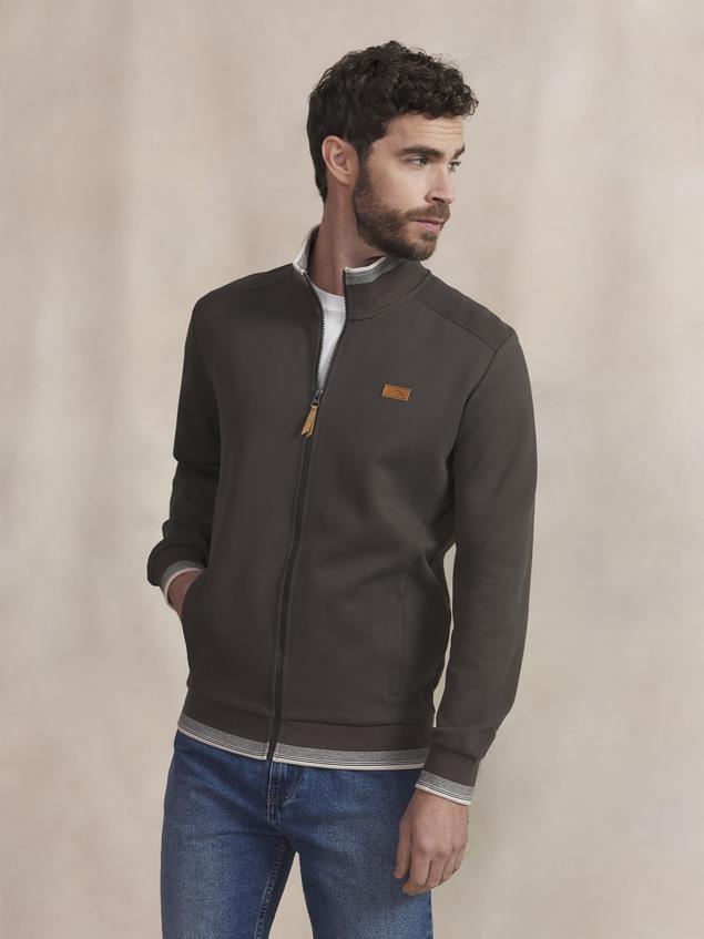 Sweat Zippé Homme Brun LEANNGIL