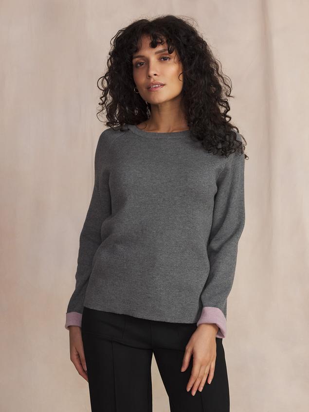 Pull Gris Chine Manches Longues PIARAPUL